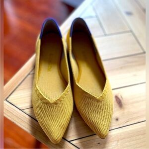 Rothy's Yellow Flats with Blue Accents size 6.5 perfect for casual wear .